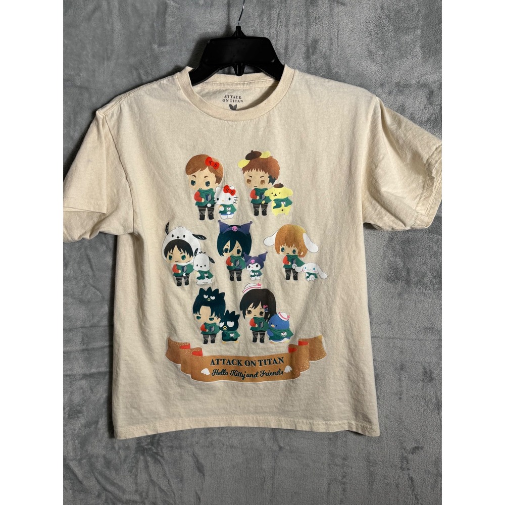Attack on Titan Hello Kitty Friends T Shirt Chibi‎ Anime Manga Licensed Youth S